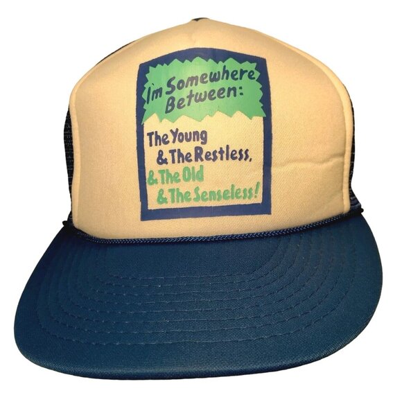 Old Man Cap Hat Somewhere Between The Young And Restless And The Old Senseless - Picture 1 of 10